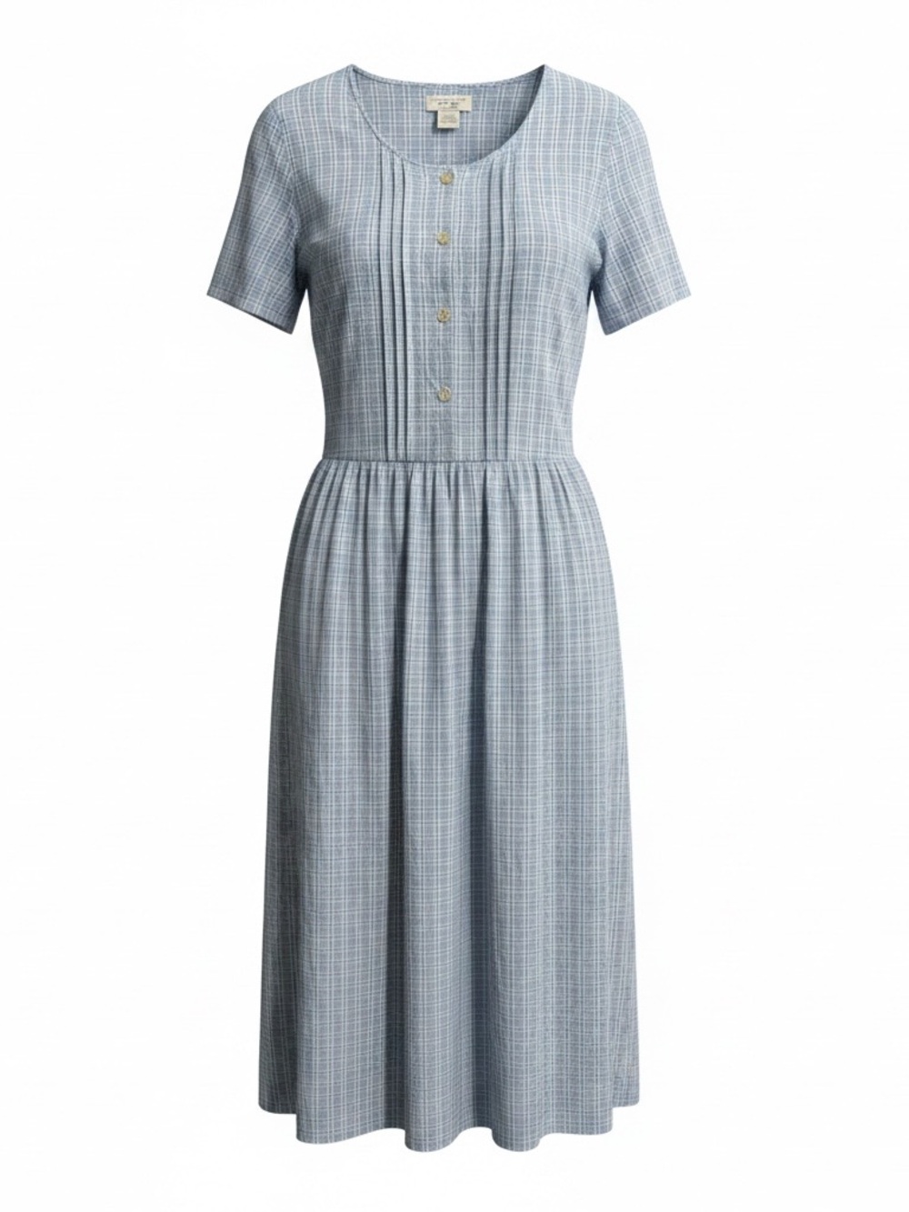 ☀️ Amanda Stewart • Light Blue Midi Dress w Button-Front • Women’s Medium